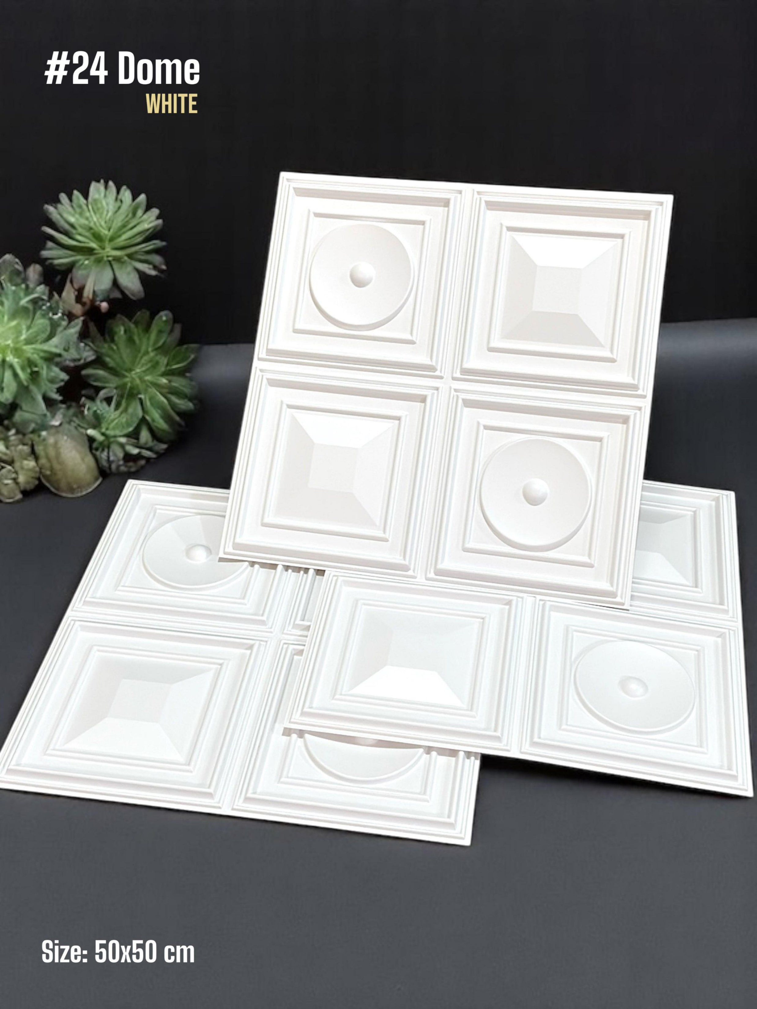 #24 Dome - Dome 3D PVC Panel (Without Mirror) - 6 colors option - (Size 50*50cm)