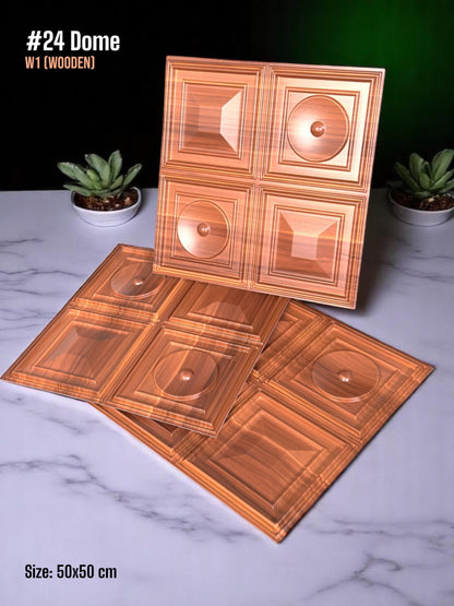 #24 Dome - Dome 3D PVC Panel (Without Mirror) - 5 colors option - (Size 50*50cm)