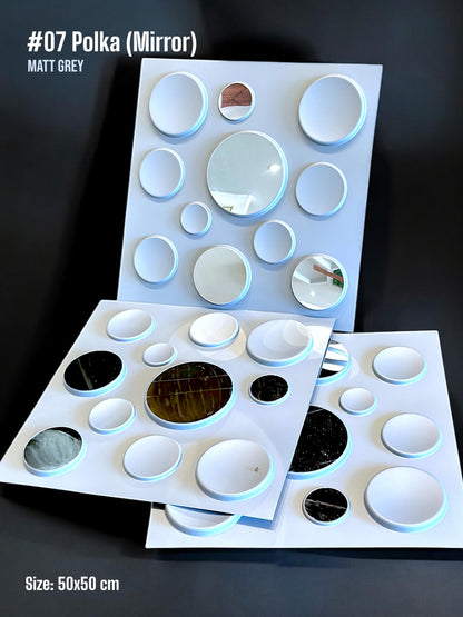 #07 Polka Dots 3D PVC Panel (Mirror) - 4 colors option - (Size 50*50cm)