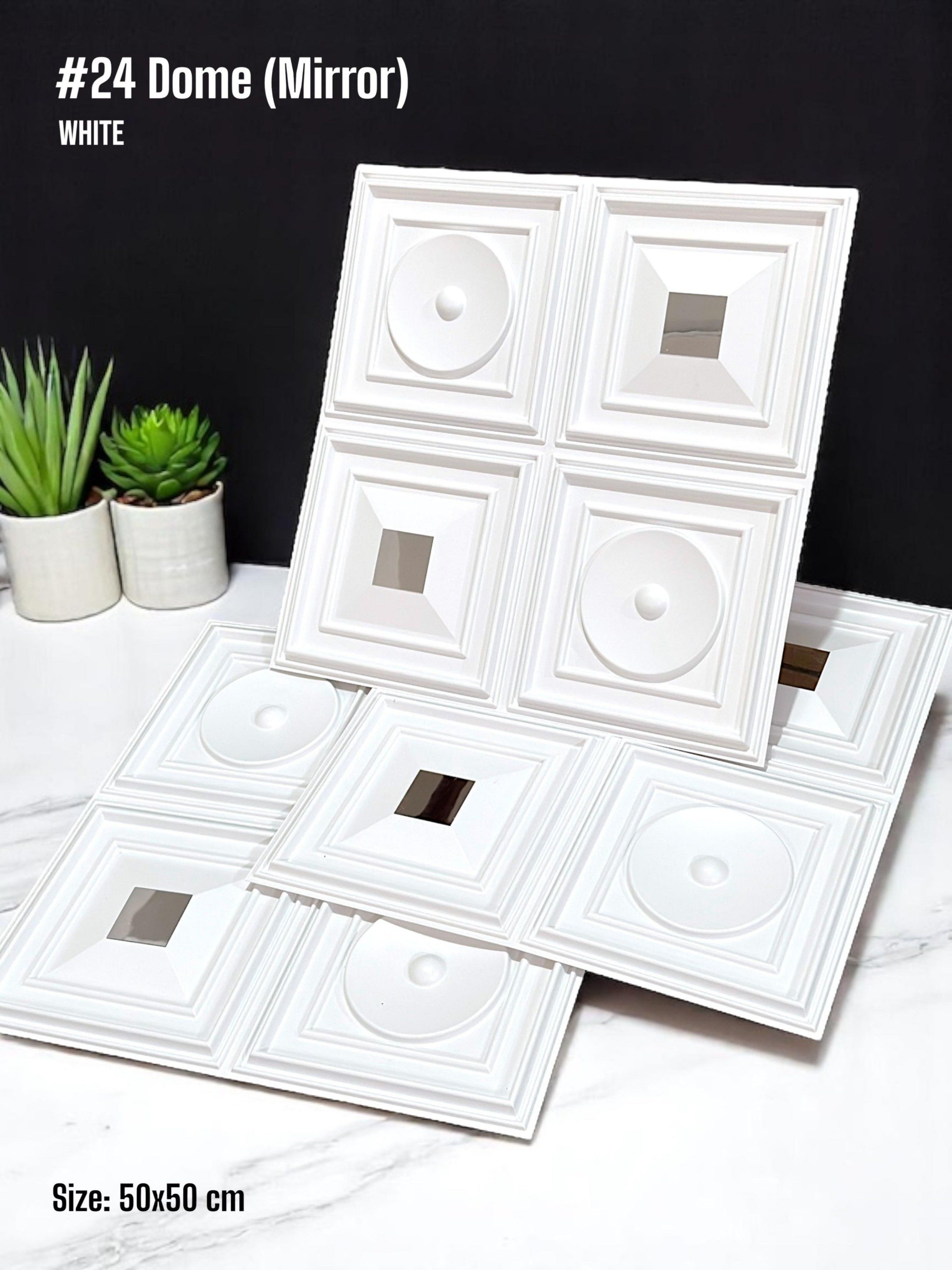 #24 Dome - Arch 3D PVC Panel (Mirror) - 6 colors option - (Size 50*50cm)