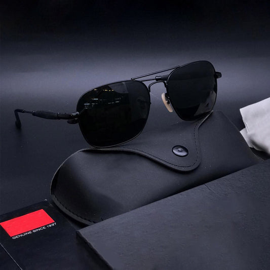 Black Alicent Square Sunglasses (SUN-RN-1208-BLK1BLK-M)