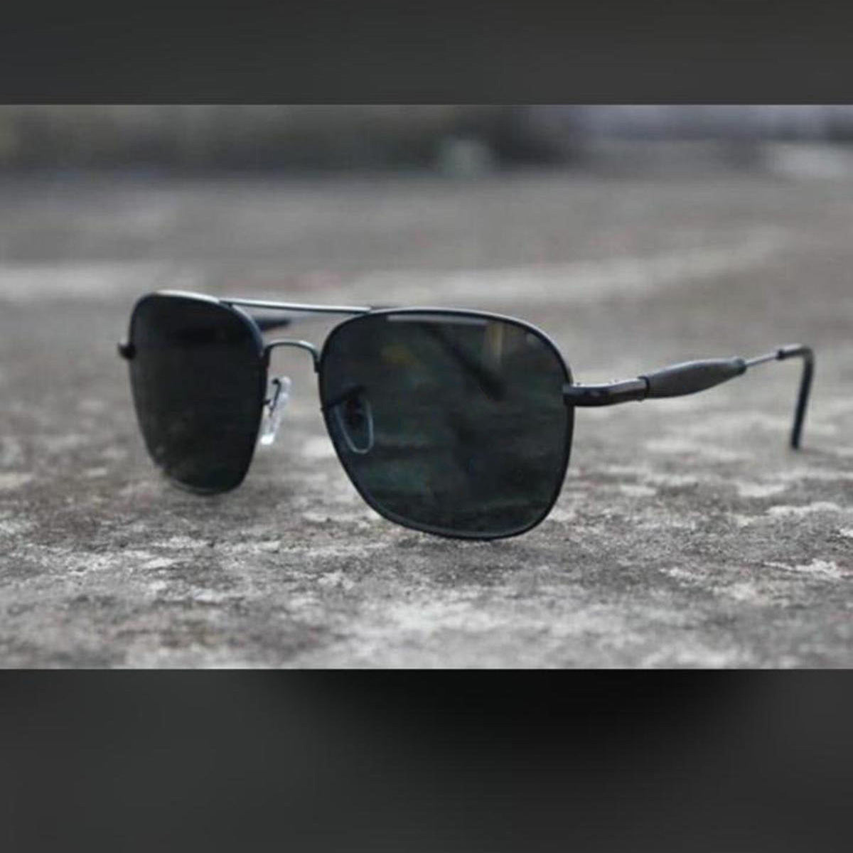 Black Alicent Square Sunglasses (SUN-RN-1208-BLK1BLK-M) SWASTIK CREATIONS The Trend Point