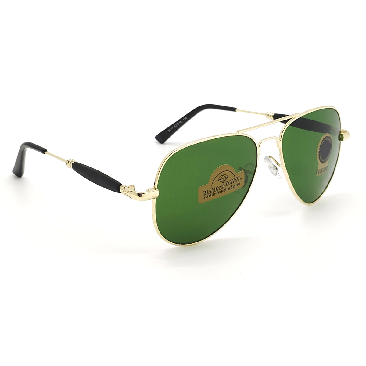 Green Ancestral Aviator Sunglasses (SUN-RN-3517-GRN1GLD-M) SWASTIK CREATIONS The Trend Point