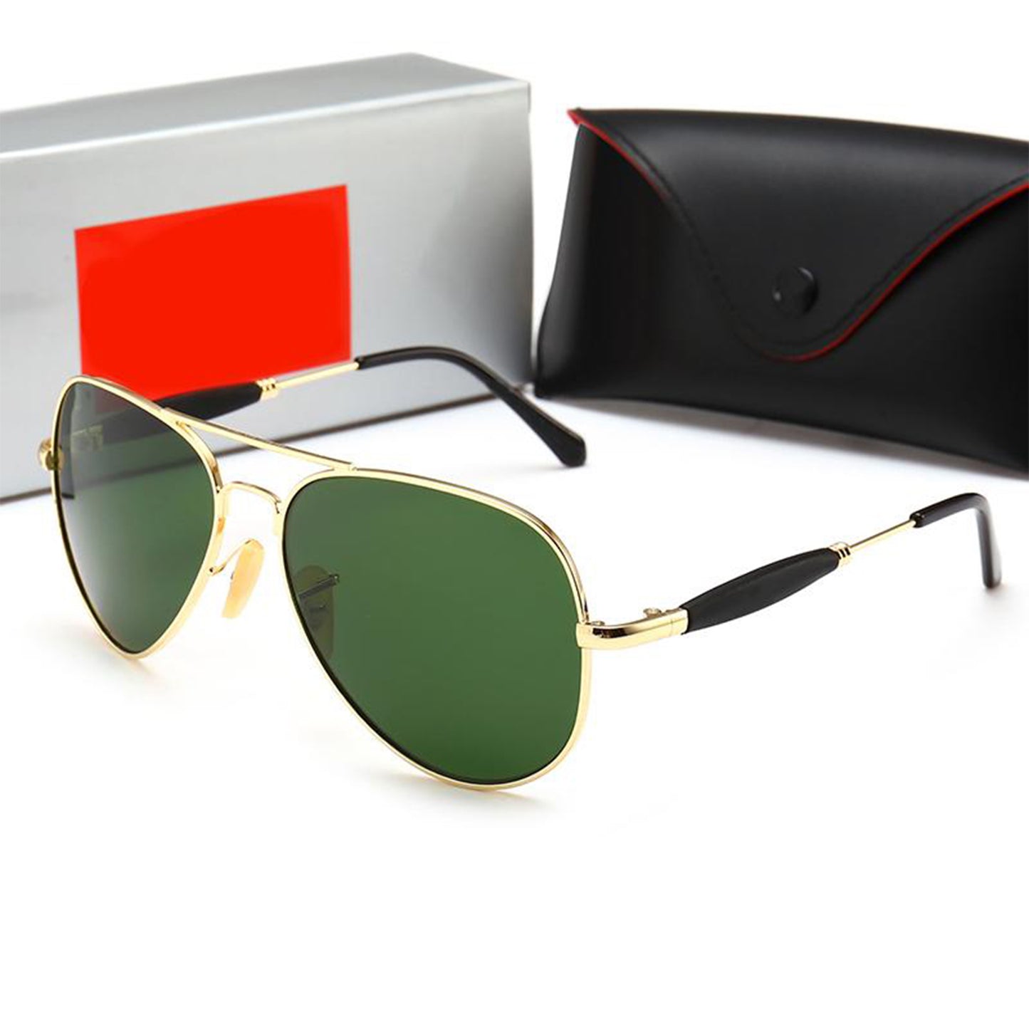 Green Ancestral Aviator Sunglasses (SUN-RN-3517-GRN1GLD-M) SWASTIK CREATIONS The Trend Point