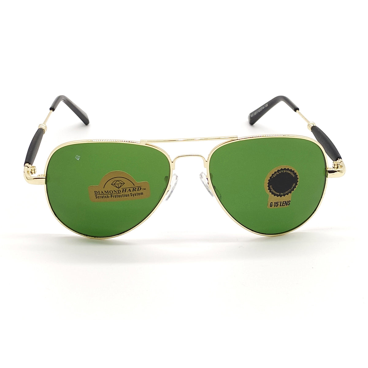 Green Ancestral Aviator Sunglasses (SUN-RN-3517-GRN1GLD-M) SWASTIK CREATIONS The Trend Point