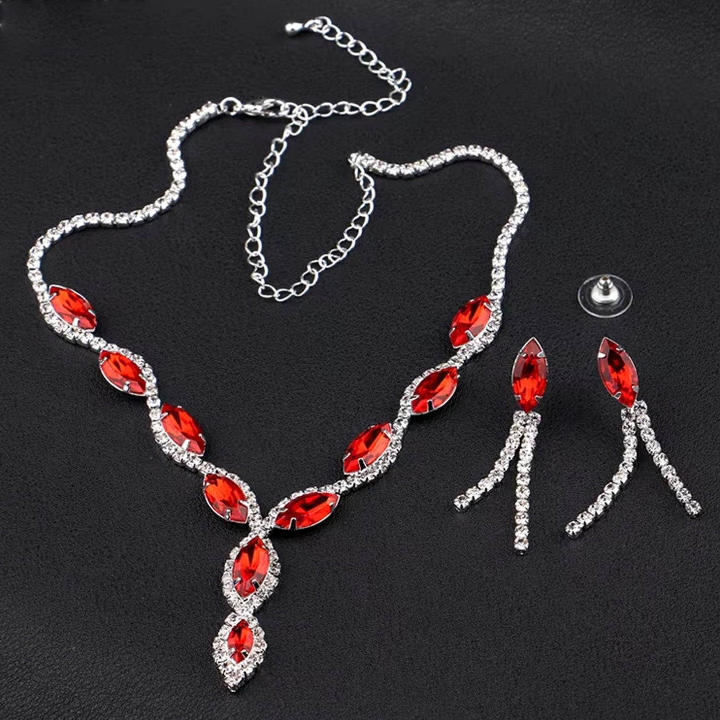 Necklace and Earrings Set Wedding Jewelry Set (1 Set / Mix Color) SWASTIK CREATIONS The Trend Point