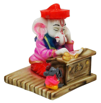 Thinking Lord Ganesha Statue with Mouse (MG-1)