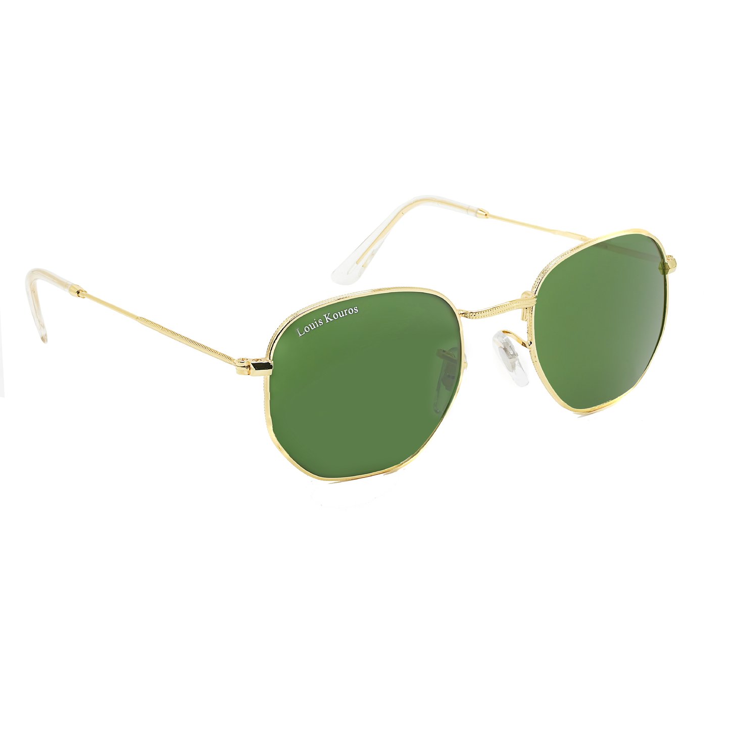 Green Tarth Hexagonal Sunglasses (SUN-LK-3548-GRN1GLD-M) SWASTIK CREATIONS The Trend Point