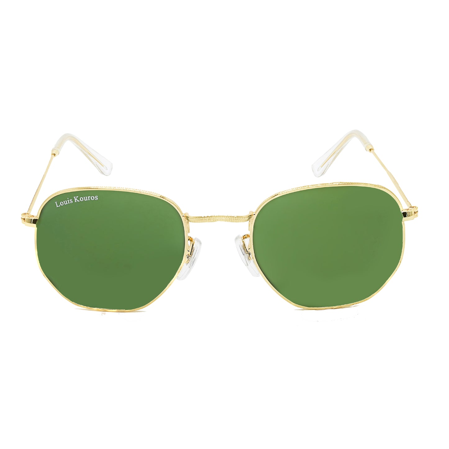 Green Tarth Hexagonal Sunglasses (SUN-LK-3548-GRN1GLD-M) SWASTIK CREATIONS The Trend Point