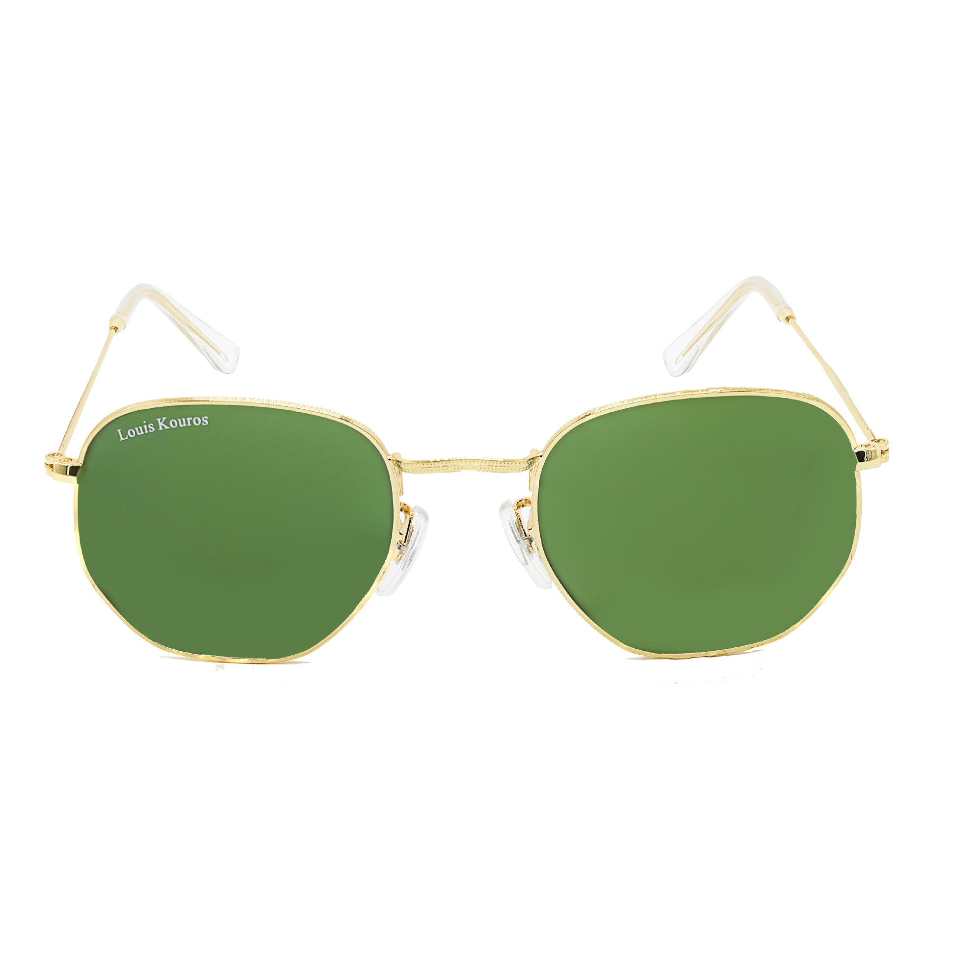 Green Tarth Hexagonal Sunglasses (SUN-LK-3548-GRN1GLD-M)