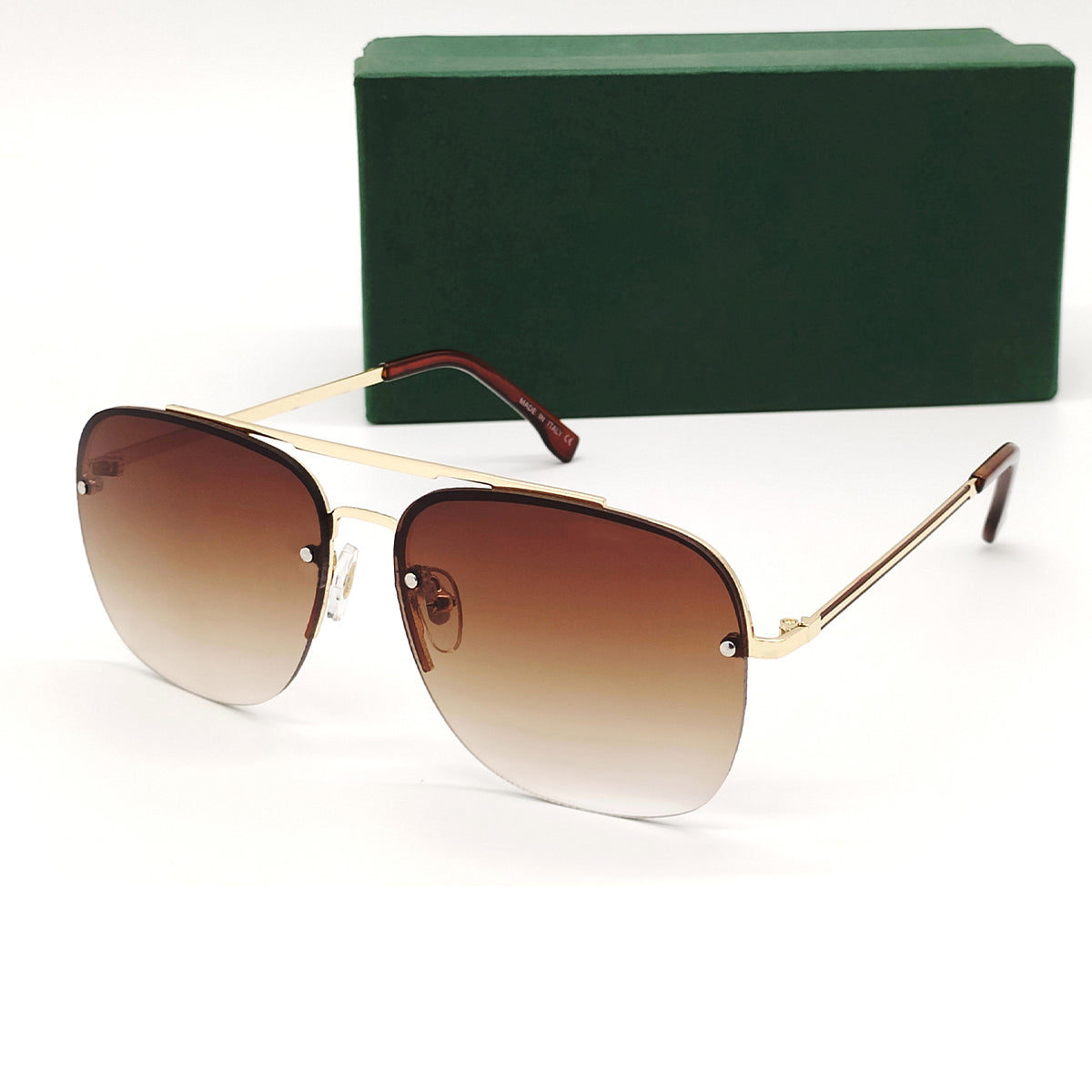 Brown REBEL Square Sunglasses (SUN-LC-11089-BRN2GLD)