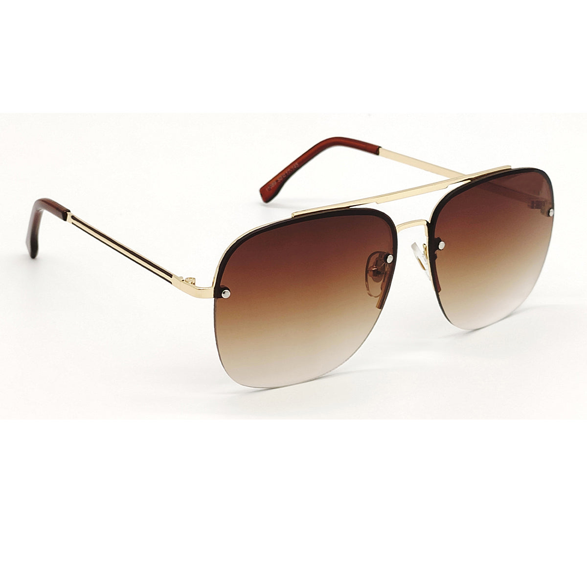 Brown REBEL Square Sunglasses (SUN-LC-11089-BRN2GLD)