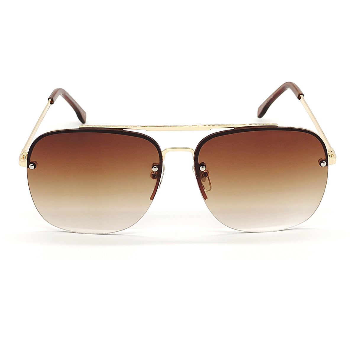 Brown REBEL Square Sunglasses (SUN-LC-11089-BRN2GLD)