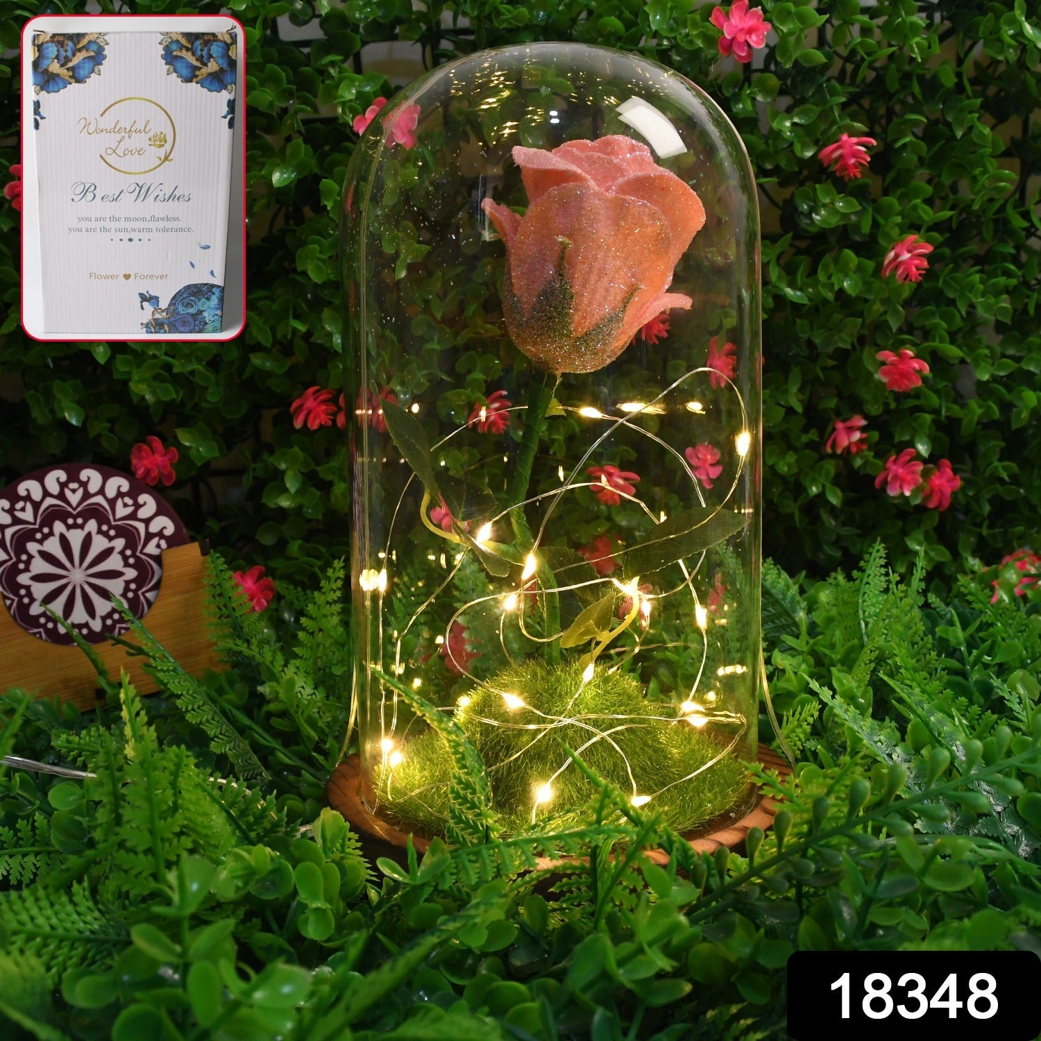 Glass Flower with Led Light Great Gift (1 Set)