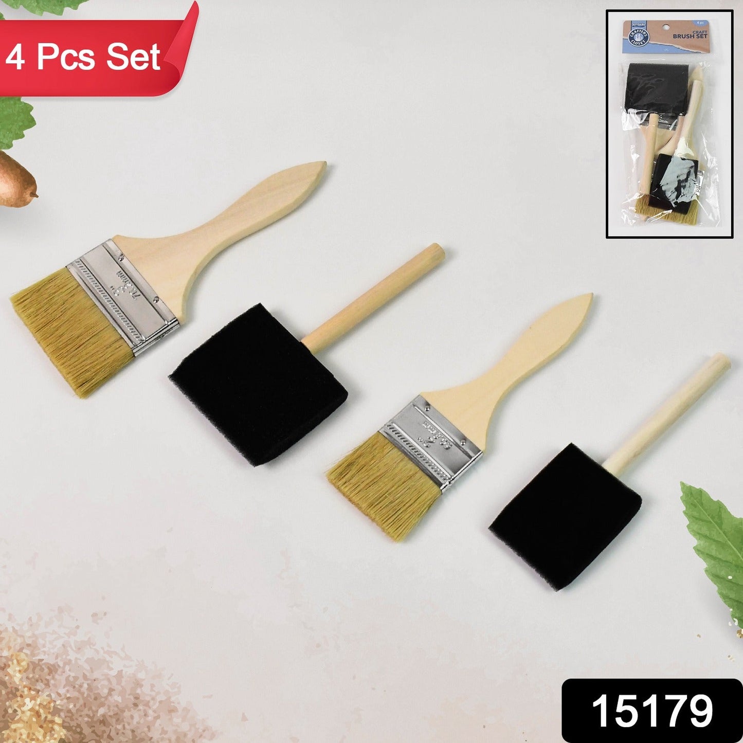 Paint Brush for Wall Painting & Foam Brush Painting Sponge Tool (4 Pcs Set) SWASTIK CREATIONS The Trend Point