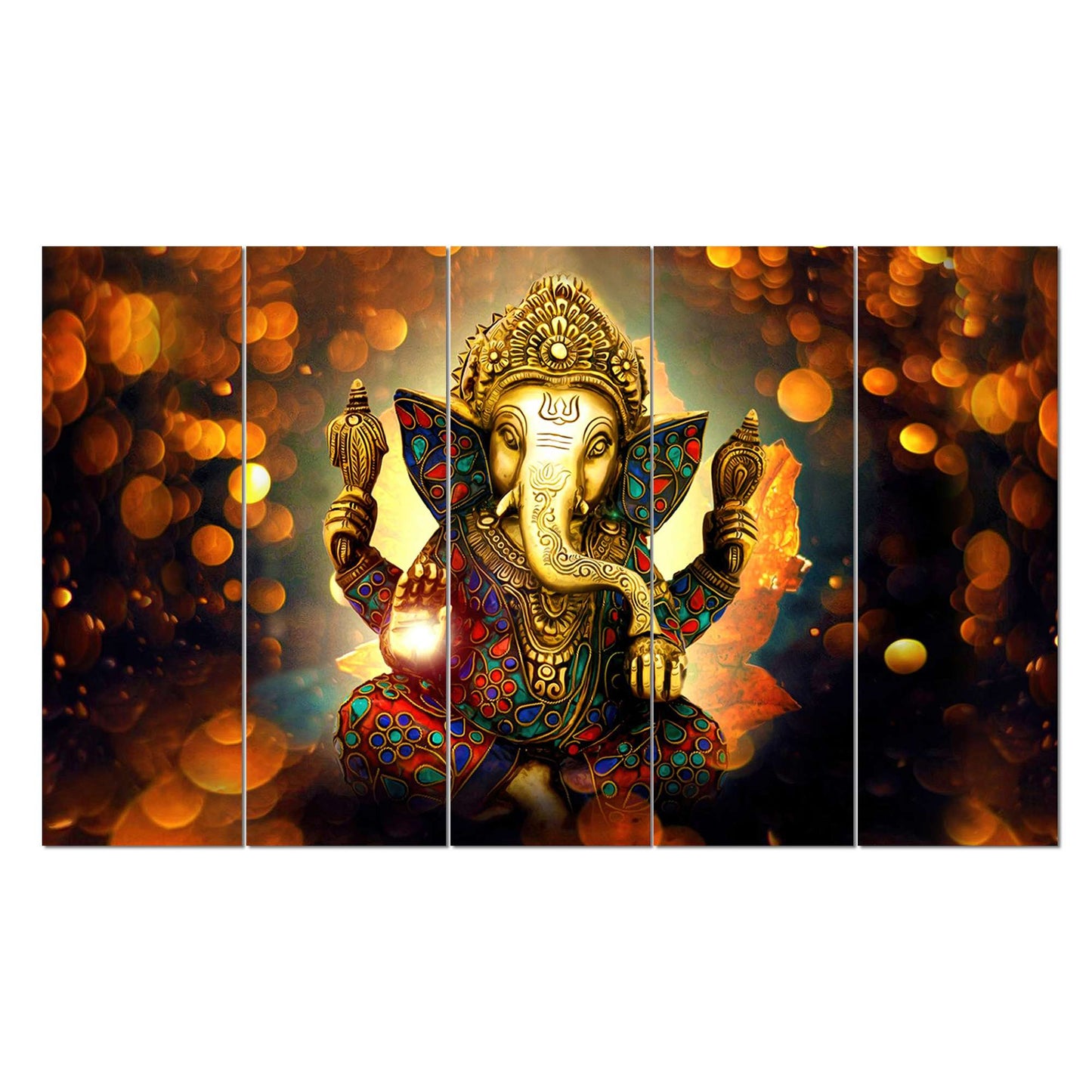 SET OF 5 Ganesh DIGITAL WALL PAINTING (2Y4G2) SWASTIK CREATIONS The Trend Point