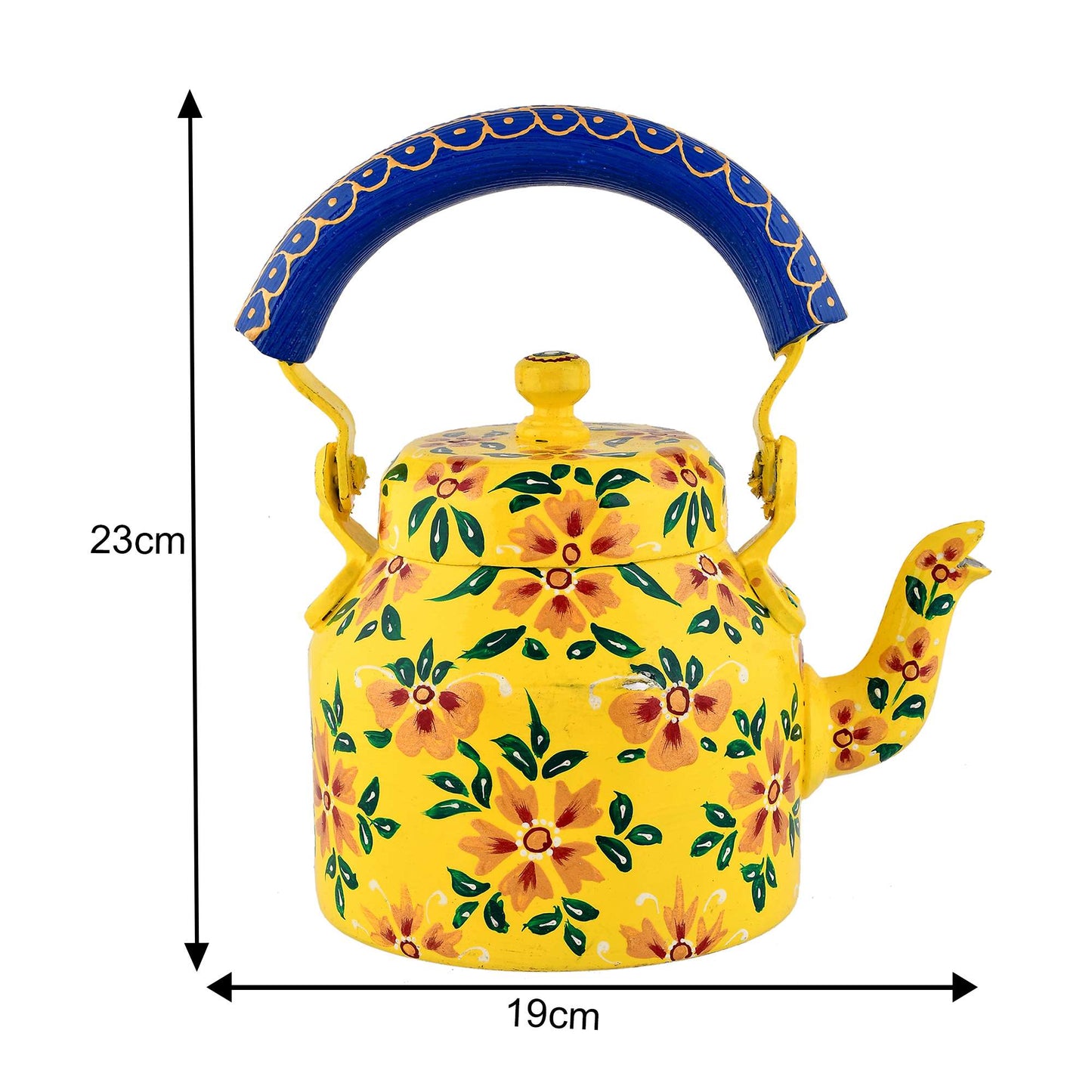 Hand-Painted Aluminium Tea Kettle – 750 ml for kitchen décor Home Décor , Tea Party , Serving - (KT2) SWASTIK CREATIONS The Trend Point