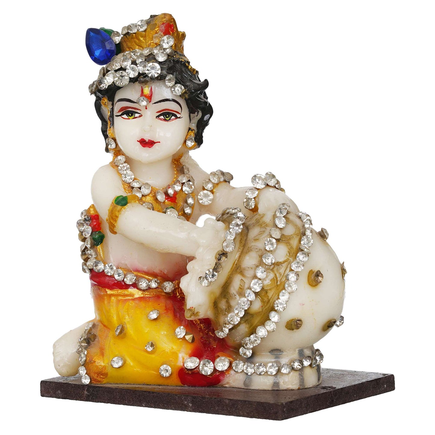 Lord Krishna Idol Makhan Chor Statue Gift Showpiece (NMB-KR1) SWASTIK CREATIONS The Trend Point