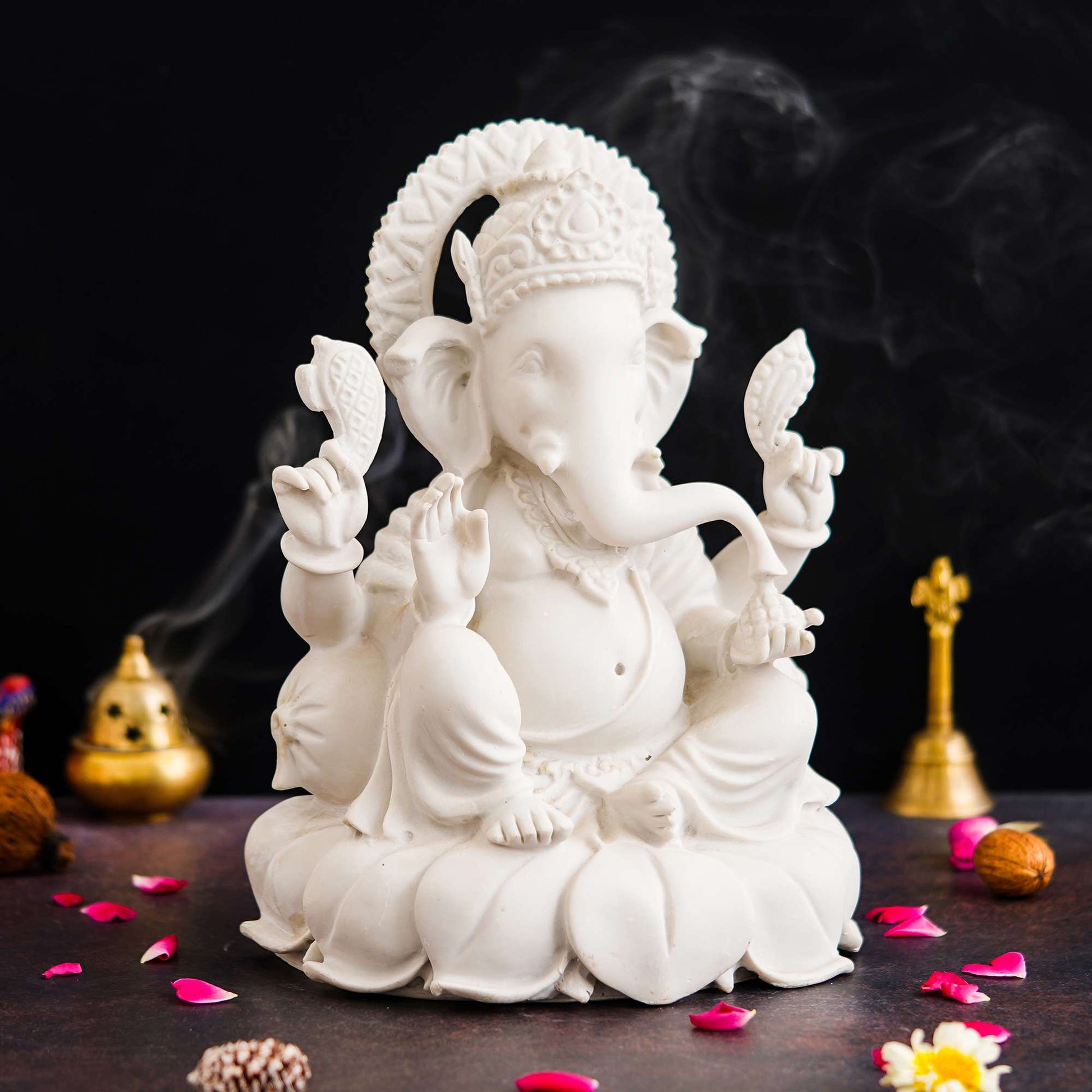 Marble Ganesh ji Statue Idol Murti for Home Decor Office Desk? for HomeDecor Decoration Gifting -1 (NMB-G2)