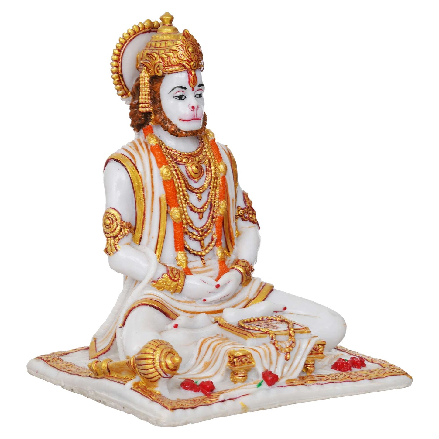 Lord Hanuman Sitting Statue with gada & Reading Book Decorative Showpiece (NMB-HN3) SWASTIK CREATIONS The Trend Point