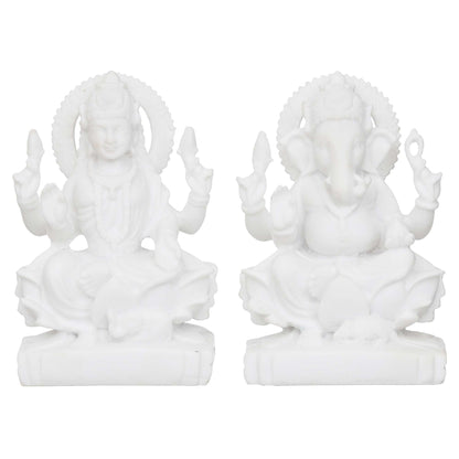 Laxmi Ganesha Idol Marble Murti For Puja Home Diwali Decoration Gifts (NMB-GS1)