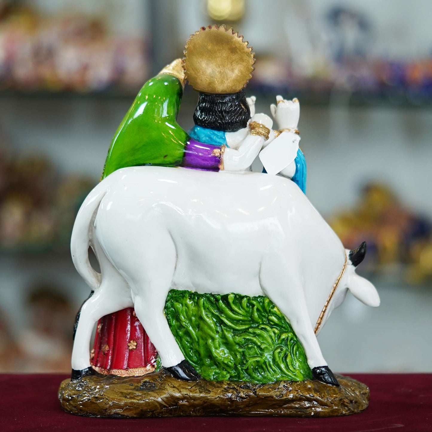 Radha Krishna with Cow Resin Sculpture – Divine Harmony and Blessings for Your Home (MB-RK1) SWASTIK CREATIONS The Trend Point