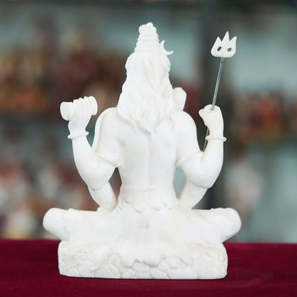 Marble Handmade Mahadev Shivaji Idol For Home Décor Handcrafted Showpiece For Table Décor( 8 INCHES HEIGHT) (MS-1)