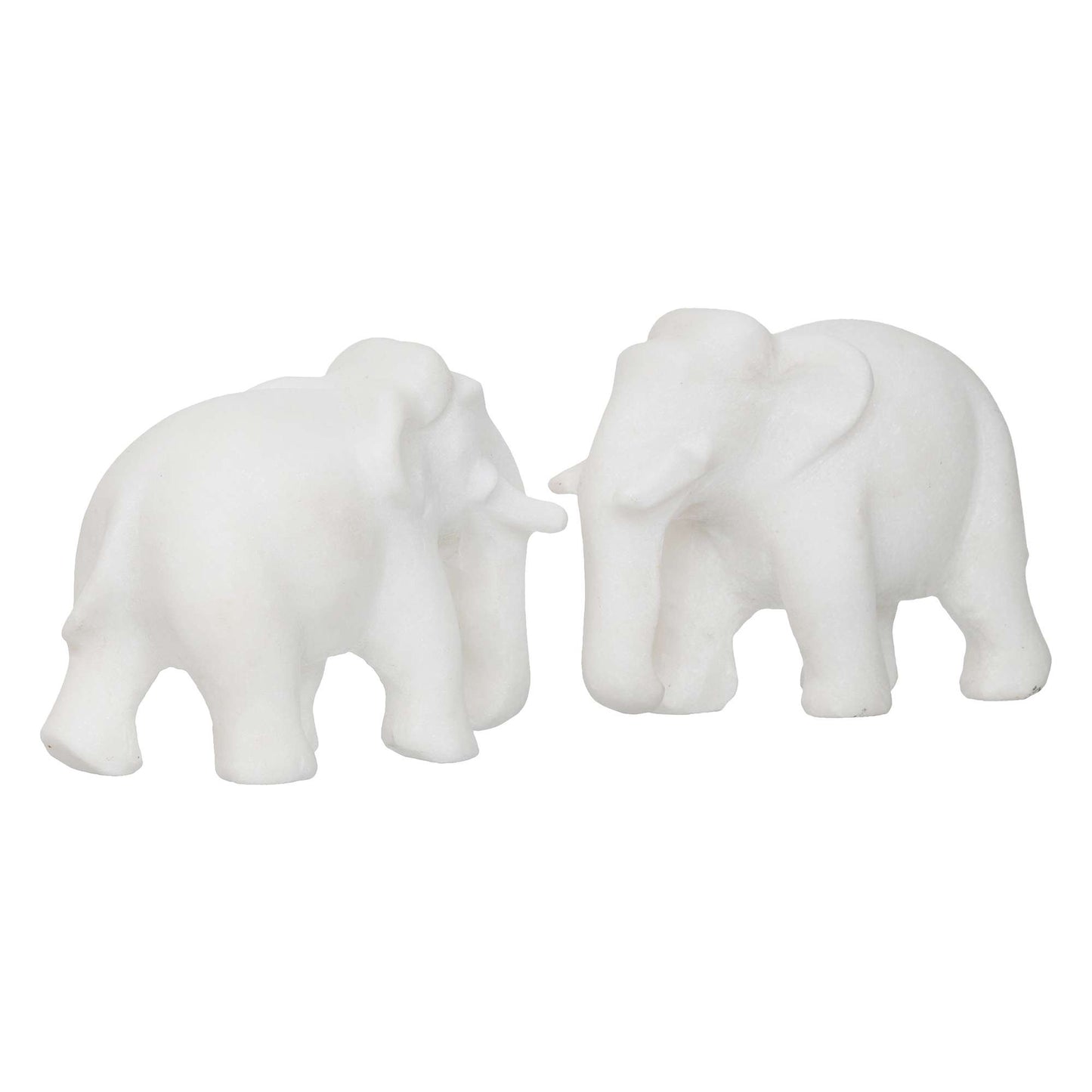 White Marble Elephant Showpieces Home Decor for Living Room, Table, Shelf for Vastu, Feng Shui, Office Decor, Gifting (NMB-EL1) SWASTIK CREATIONS The Trend Point