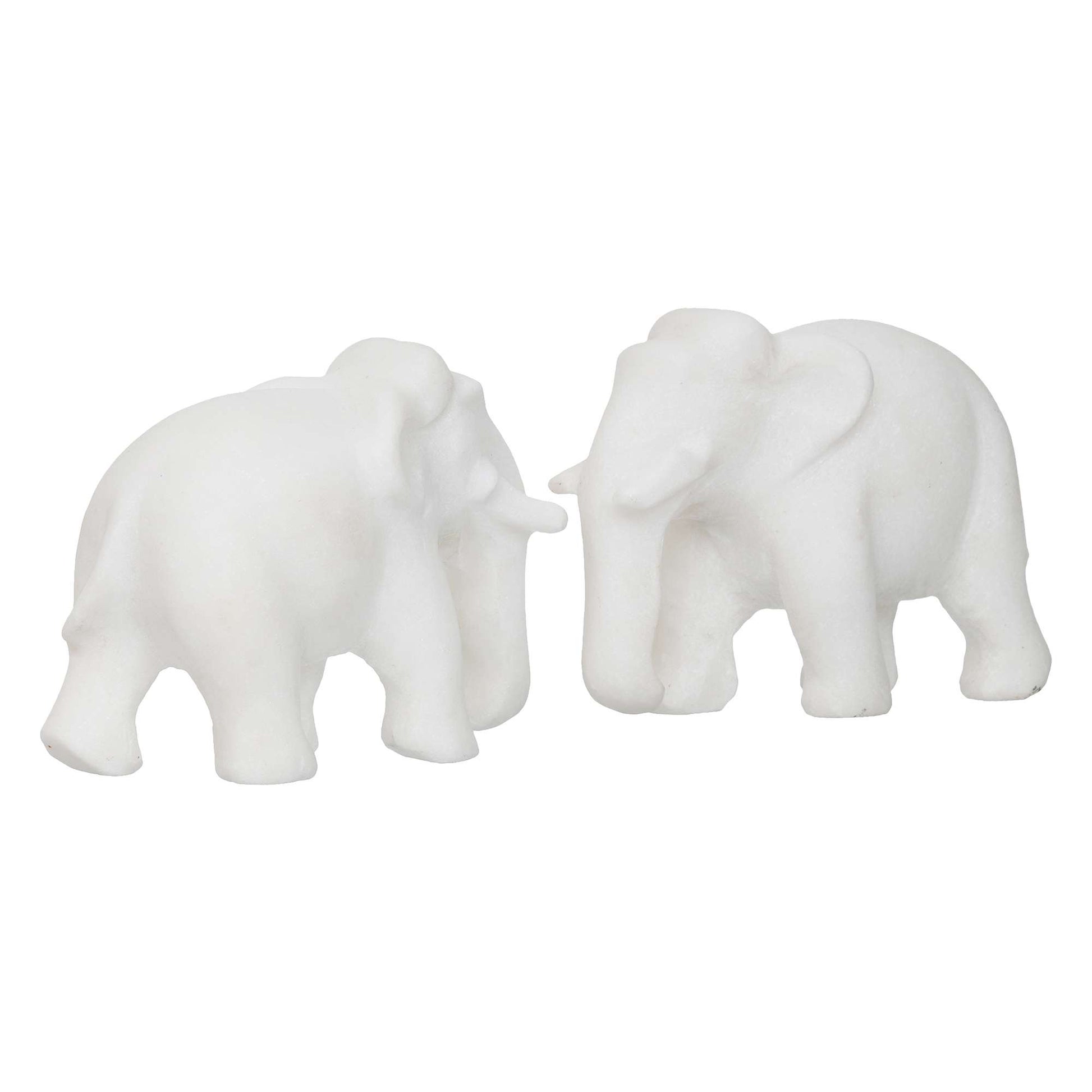 White Marble Elephant Showpieces Home Decor for Living Room, Table, Shelf for Vastu, Feng Shui, Office Decor, Gifting (NMB-EL1)