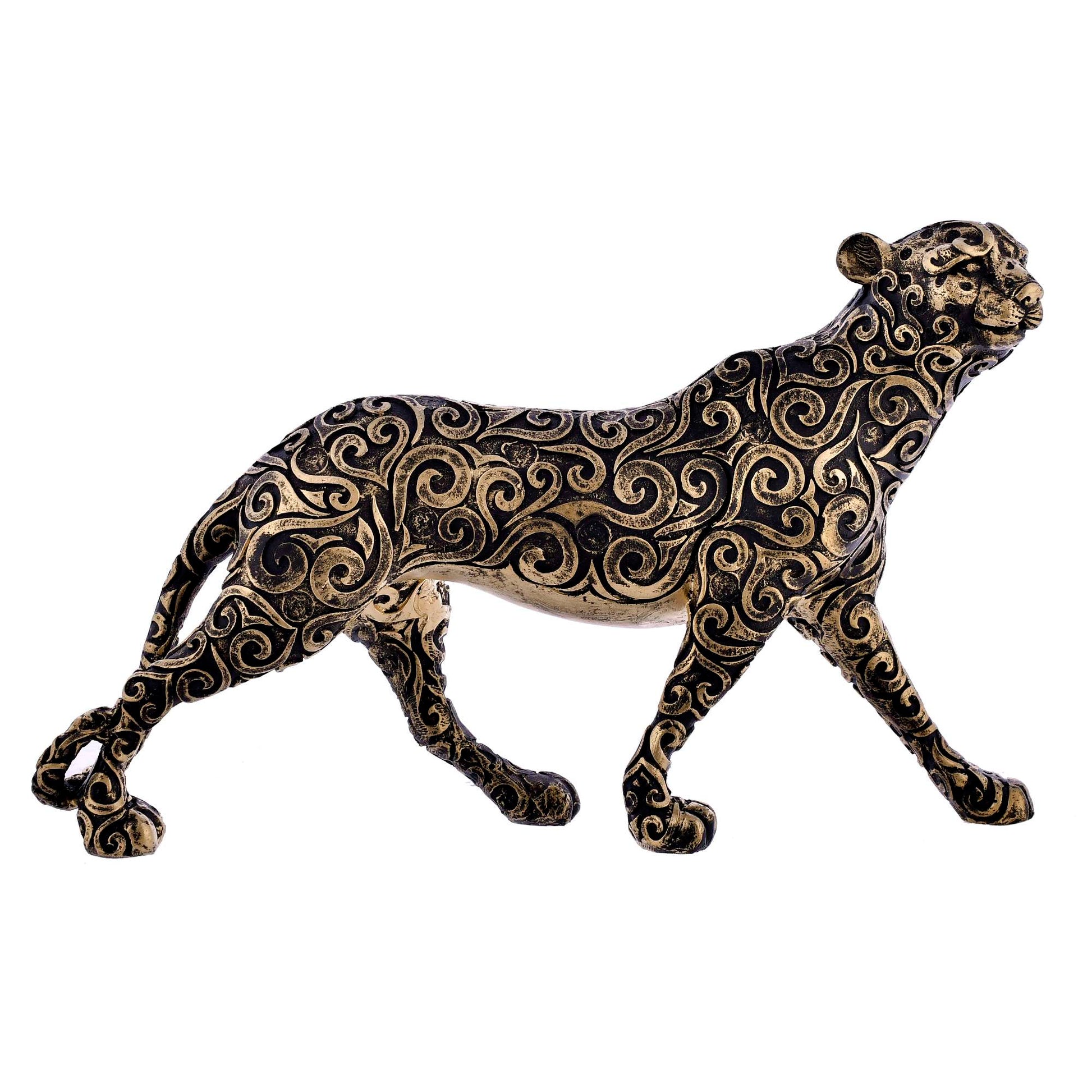 Swastik Trend Point Running Panther Showpiece Statue for Home Decor Living Room 36cm*12cm*24cm