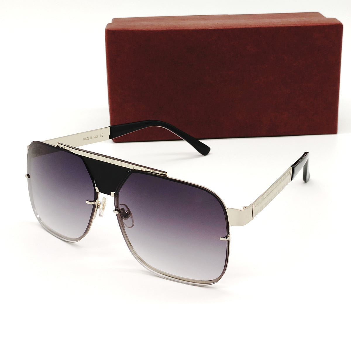 Black SELTOS Square Sunglasses (SUN-LV-5996-BLK2SIL) SWASTIK CREATIONS The Trend Point