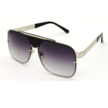 Black SELTOS Square Sunglasses (SUN-LV-5996-BLK2SIL)