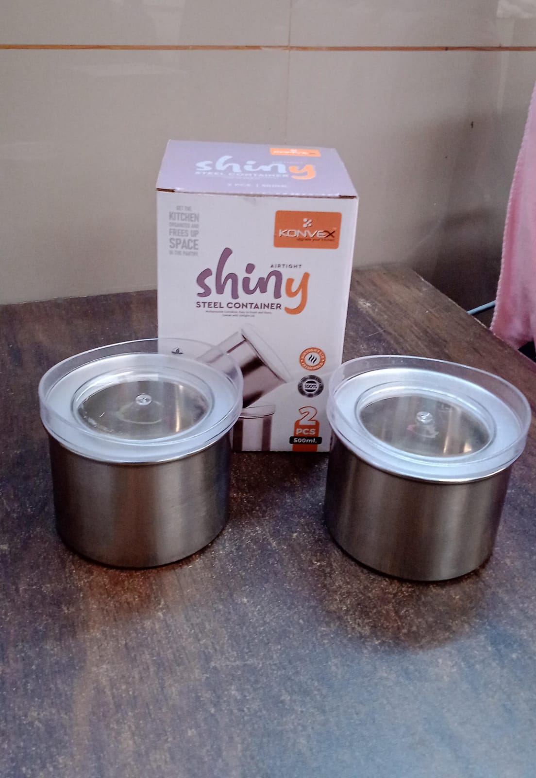 Multipurpose Stainless Steel Airtight Containers with See Through Lid (2 Pc / 500 ML) SWASTIK CREATIONS The Trend Point