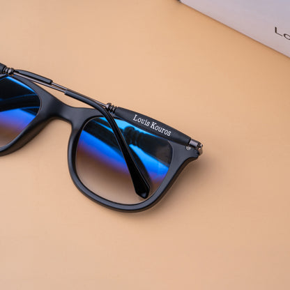 Blue Buloster Square Sunglasses (SUN-LK-2148-BLU2BLK-M) - SWASTIK CREATIONS The Trend Point