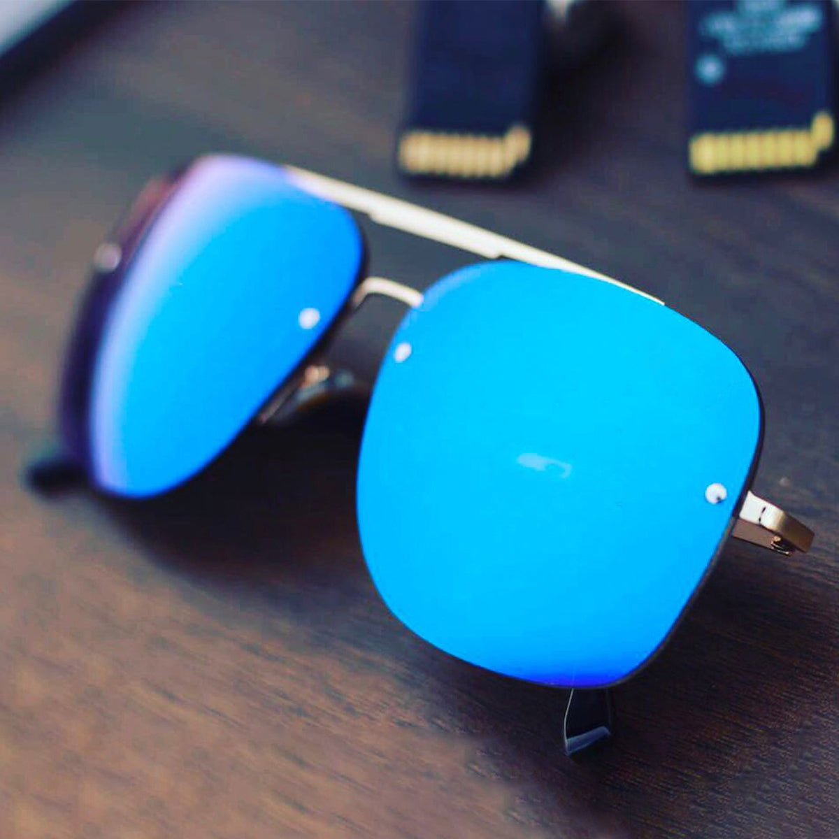 Aqua Blue REBEL Square Sunglasses (SUN-LC-11089-AQB3GLD) - SWASTIK CREATIONS The Trend Point SWASTIK CREATIONS The Trend Point