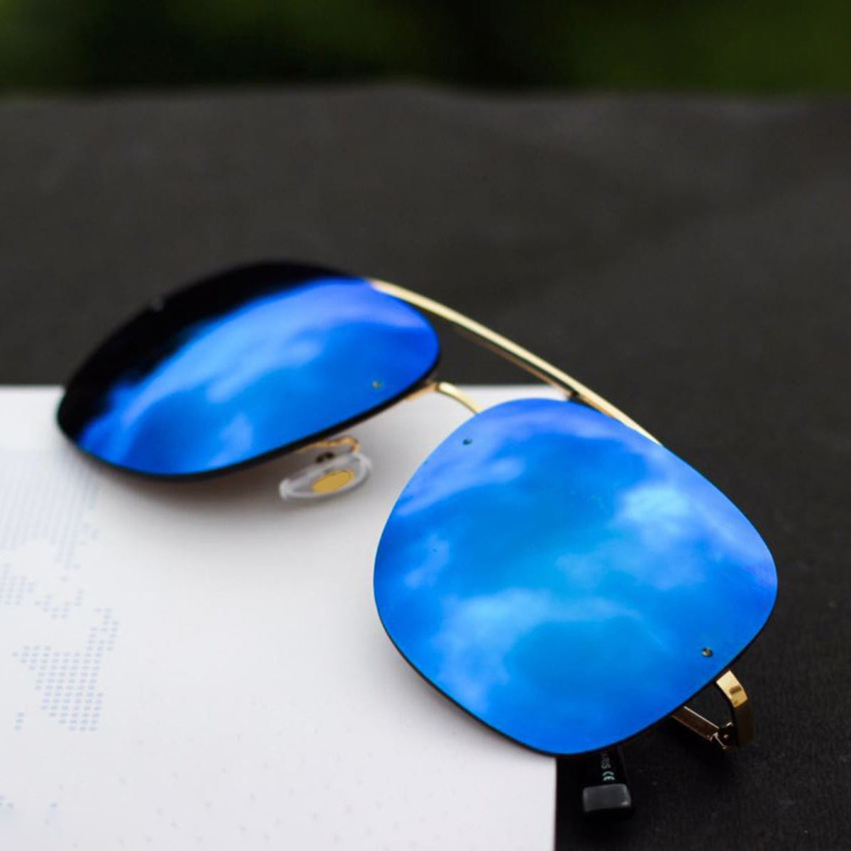 Aqua Blue REBEL Square Sunglasses (SUN-LC-11089-AQB3GLD)