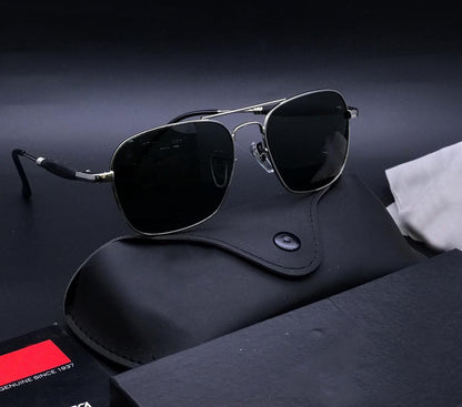 Black Alicent Square Sunglasses (SUN-RN-1208-BLK1GLD-M-1)