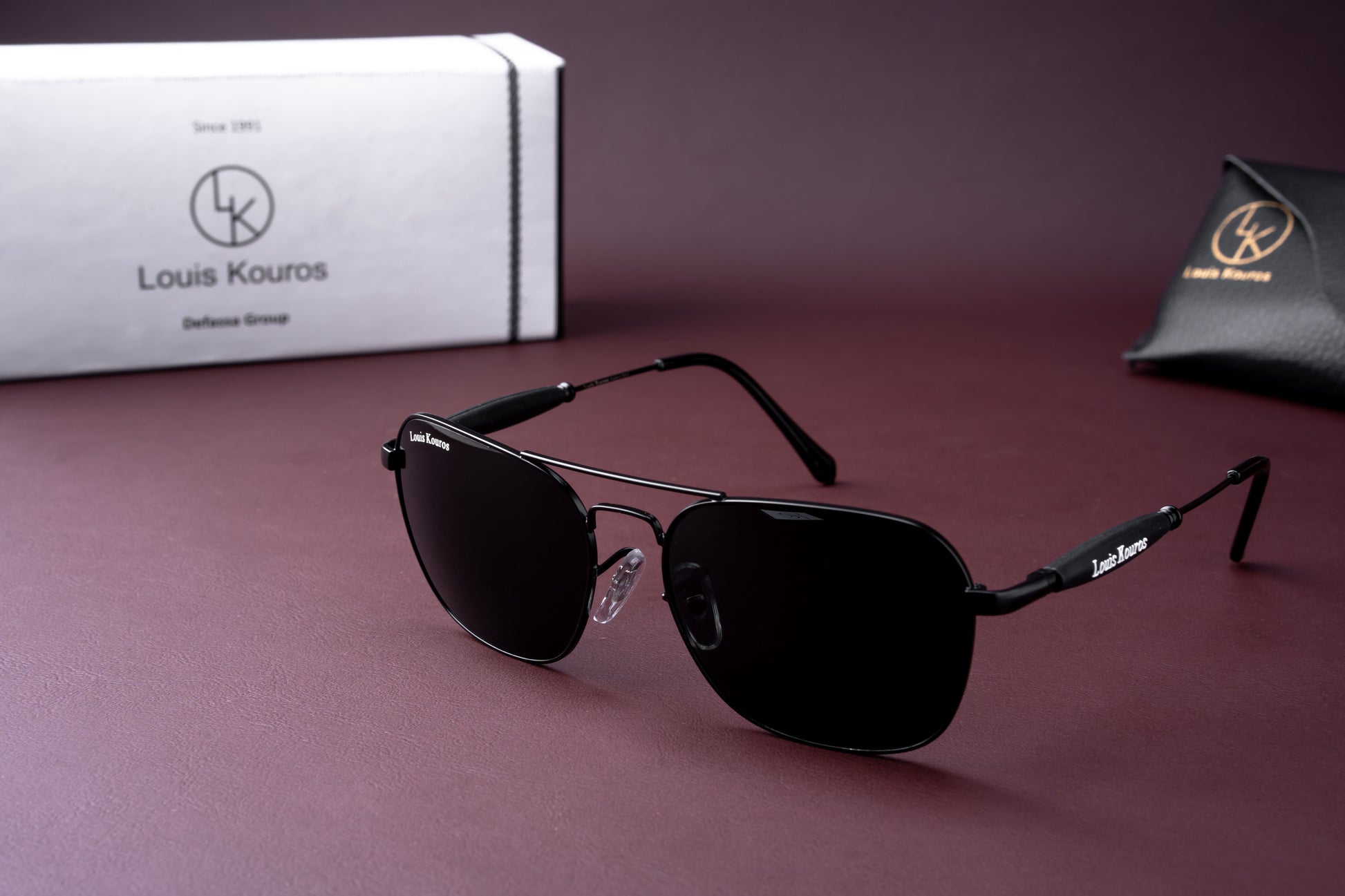 Black Tigor Square Sunglasses (SUN-LK-1208-BLK1BLK-M)