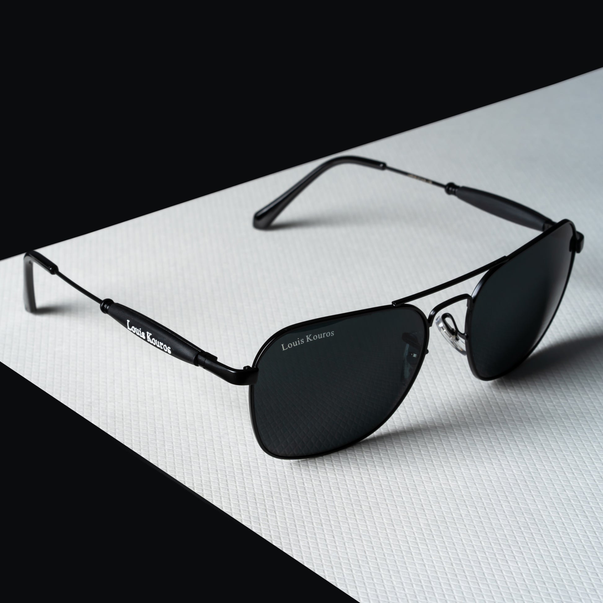 Black Tigor Square Sunglasses (SUN-LK-1208-BLK1BLK-M)