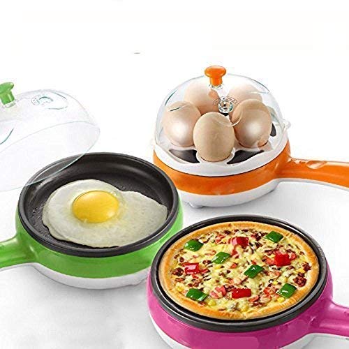 Multi functional Electric 2 in 1 Egg Frying Pan with Egg Boiler Machine Measuring Cup with Handle SWASTIK CREATIONS The Trend Point