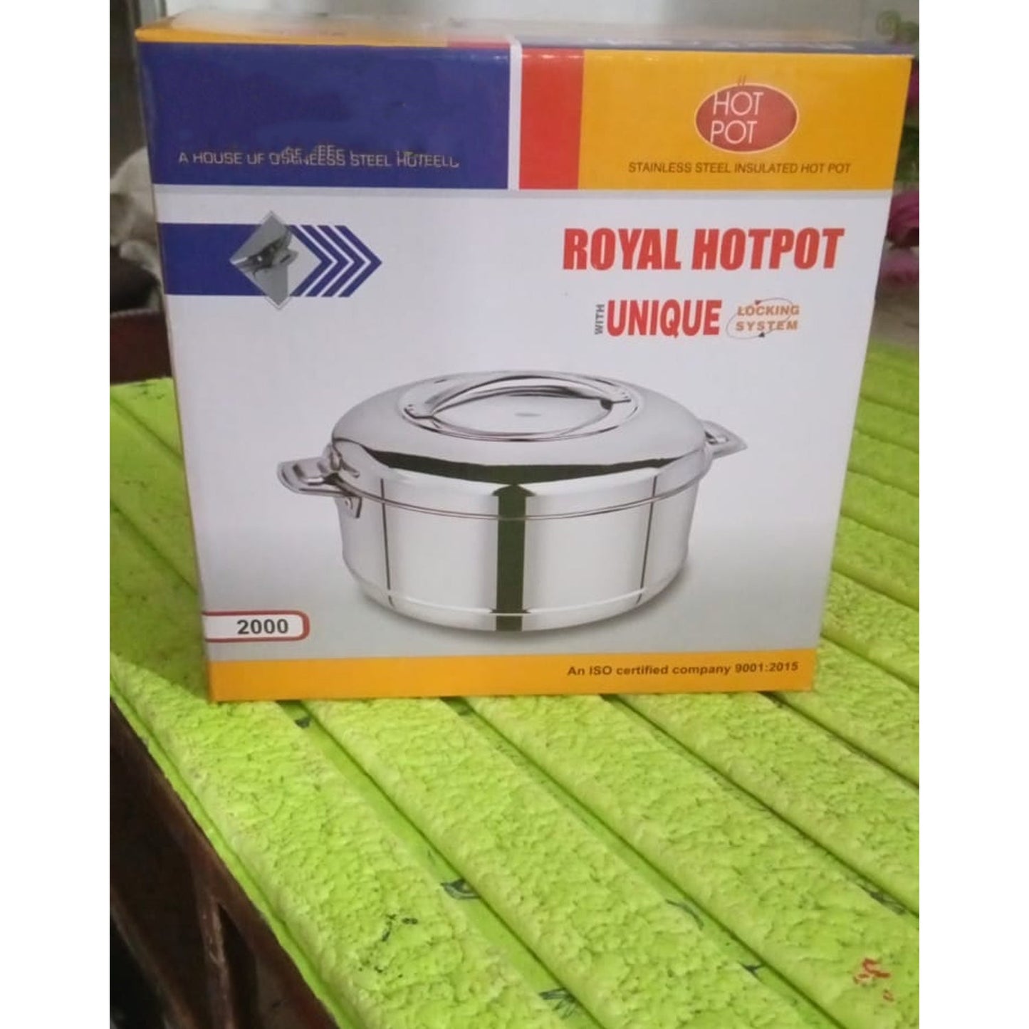 Royal Unique Hot Pot Stainless Steel Insulated Serving Casserole with Lid Handle (2000 ML) SWASTIK CREATIONS The Trend Point