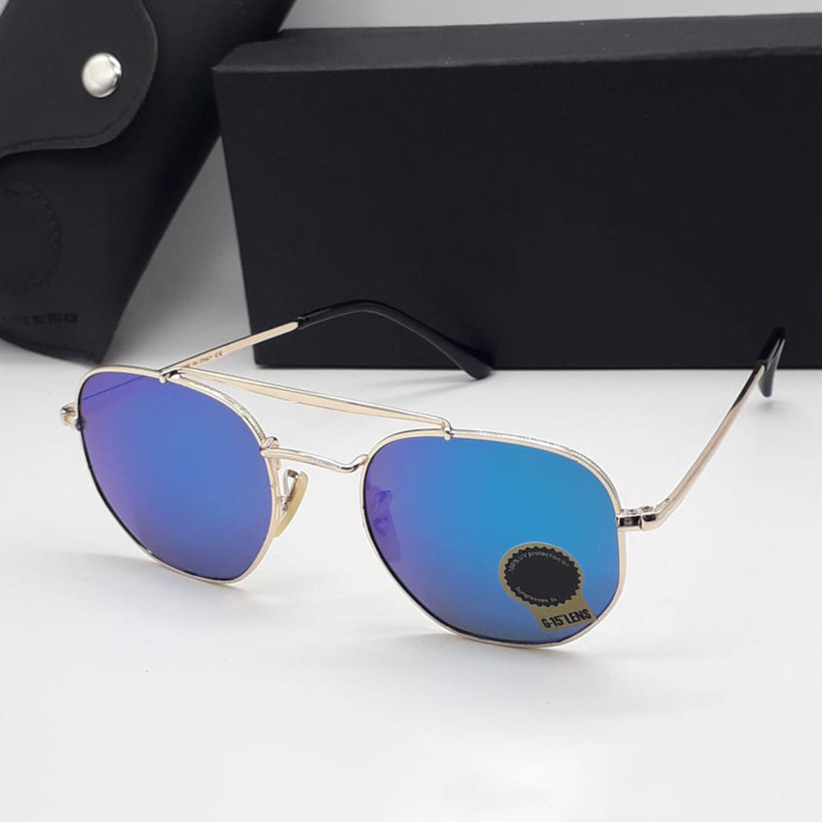 Daytona 3648 Square Sunglasses (SUN-RN-3648-BLU3GLD-M)