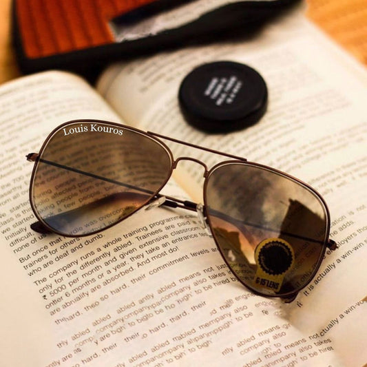 Brown Armstoner Aviator Sunglasses (SUN-LK-3026-BRN2BRN-M) - SWASTIK CREATIONS The Trend Point