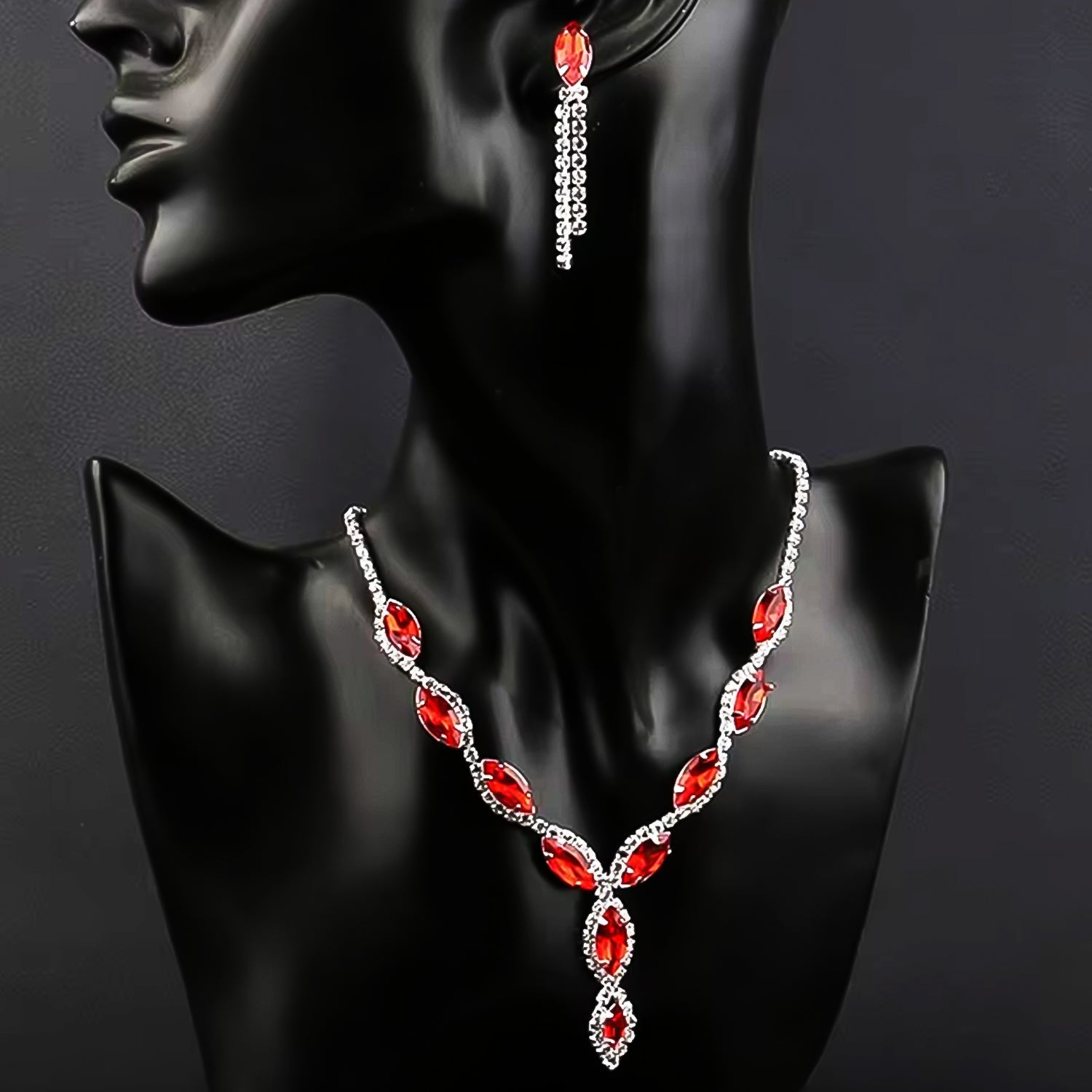 Necklace and Earrings Set Wedding Jewelry Set (1 Set / Mix Color)