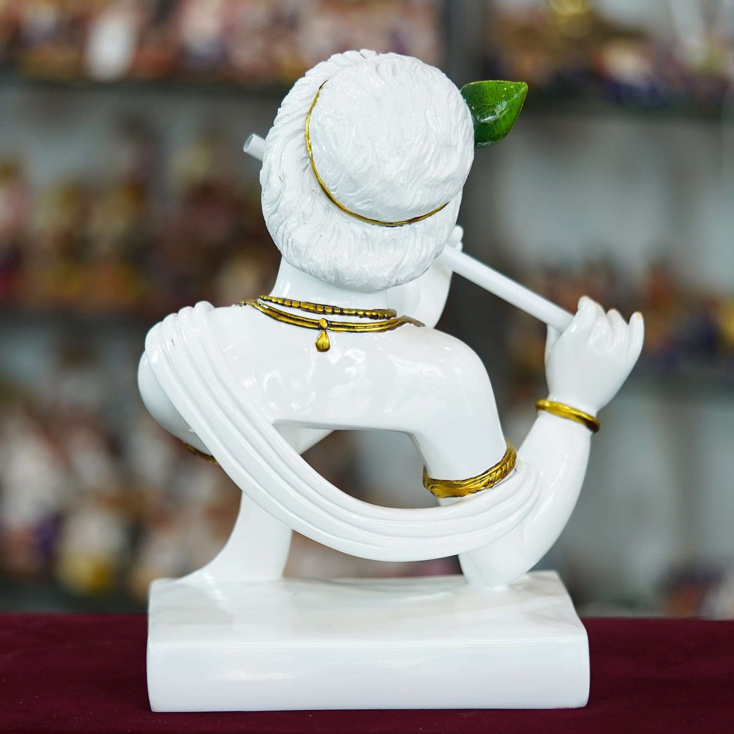 Marble Handmade Flute Krishna For Home Décor Handcrafted Showpiece For Table Décor Temple Décor (MK-2) SWASTIK CREATIONS The Trend Point