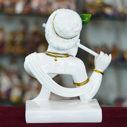 Marble Handmade Flute Krishna For Home Décor Handcrafted Showpiece For Table Décor Temple Décor (MK-2)