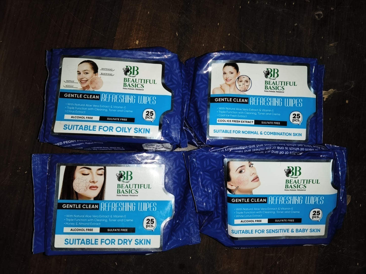 Beautiful Basics Dry, Oily, Sensitive & Normal Skin Face Wipes (4 Pkts x 100 Pcs wipes) SWASTIK CREATIONS The Trend Point