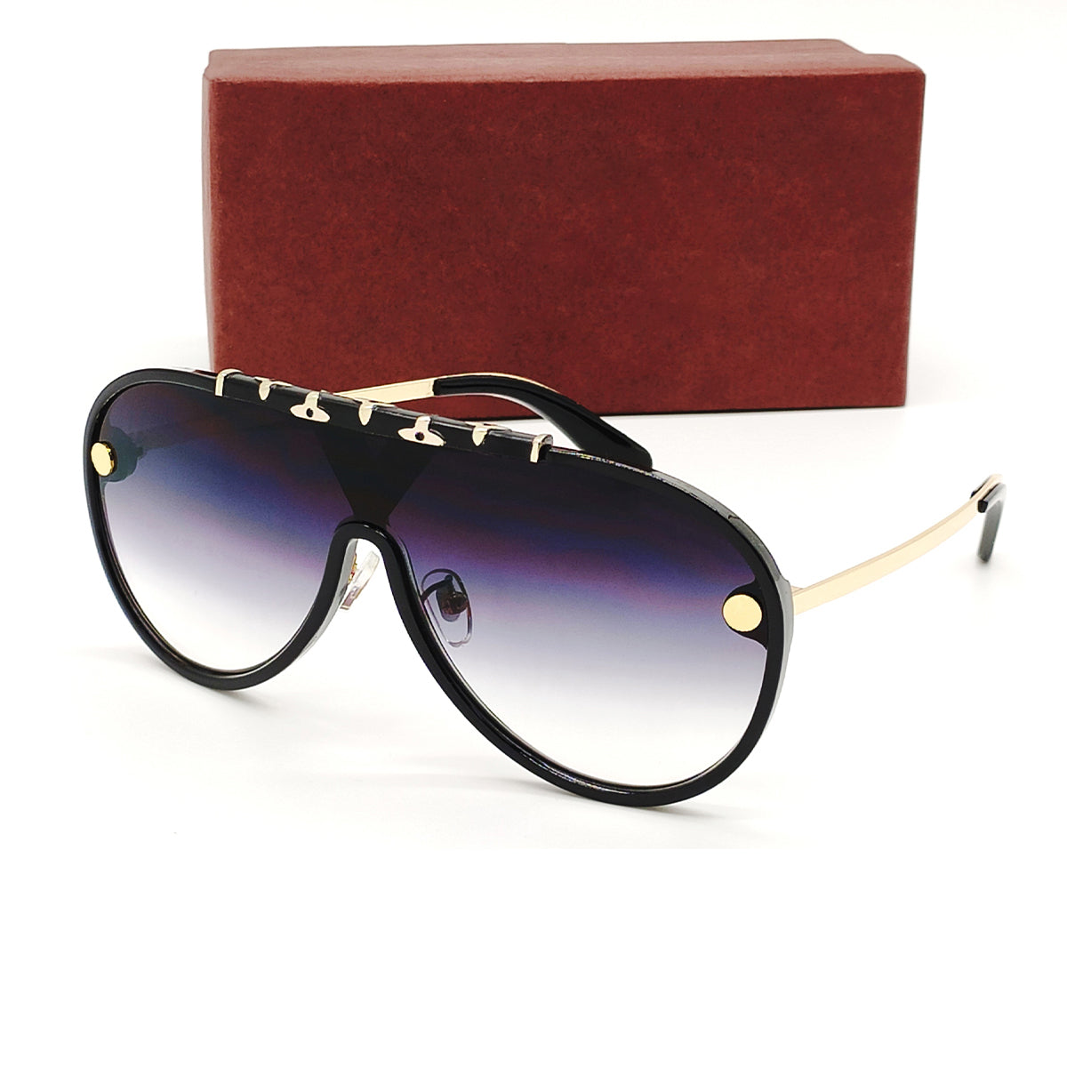 Black portofino Aviator Sunglasses (SUN-LV-1058-BLK2GLD) SWASTIK CREATIONS The Trend Point