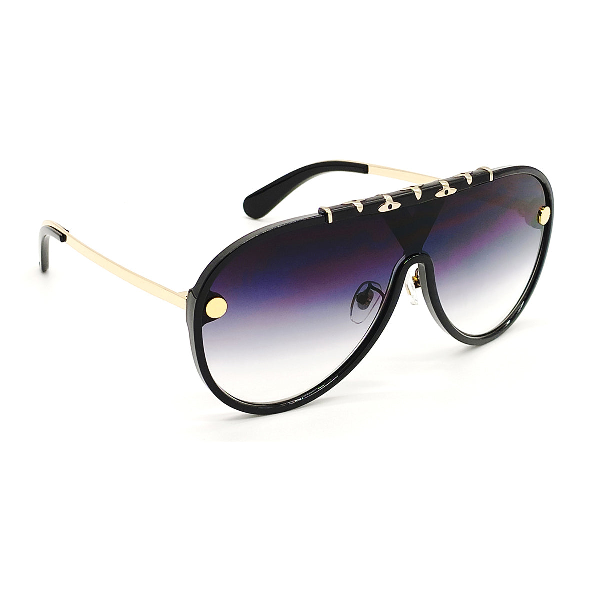 Black portofino Aviator Sunglasses (SUN-LV-1058-BLK2GLD) SWASTIK CREATIONS The Trend Point