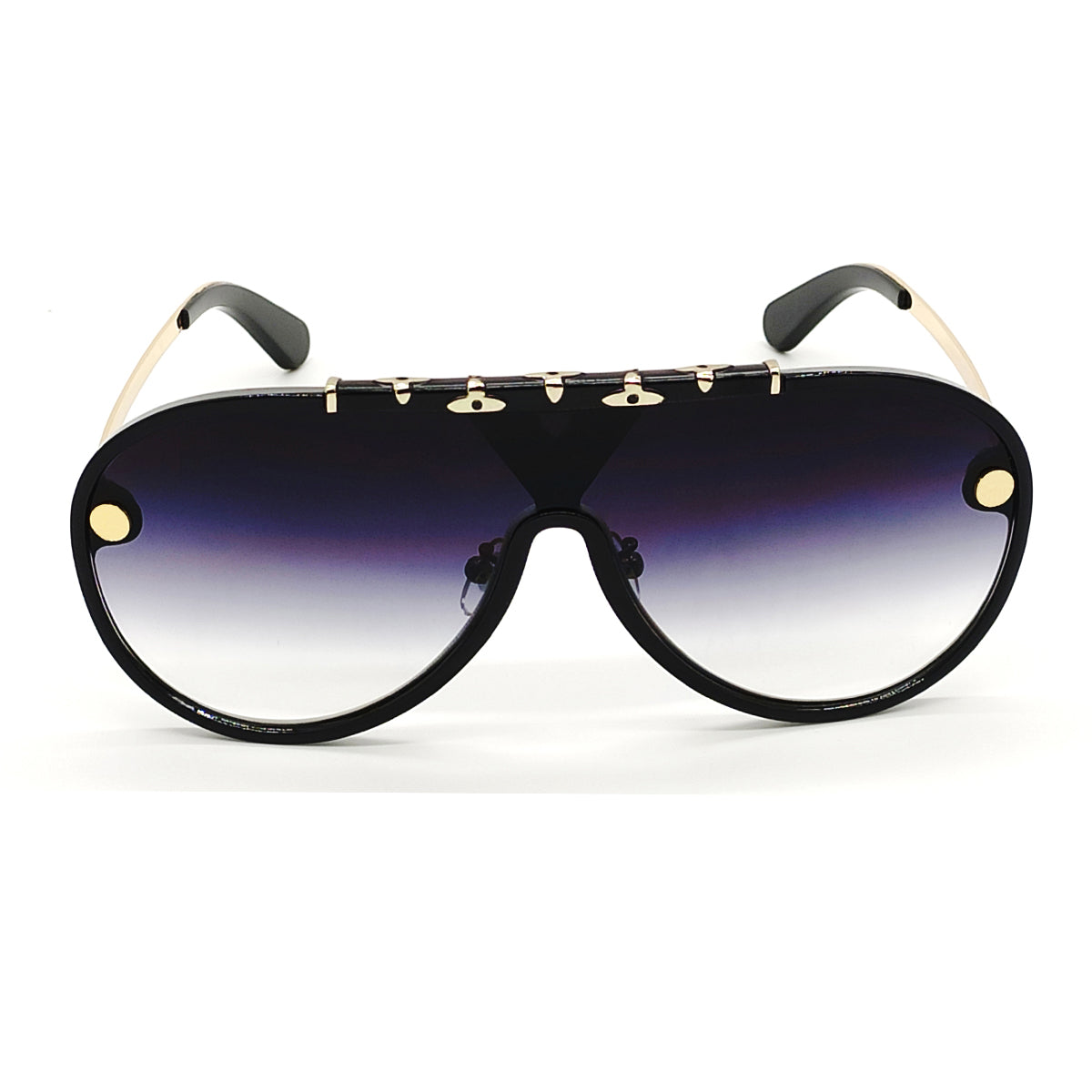 Black portofino Aviator Sunglasses (SUN-LV-1058-BLK2GLD) SWASTIK CREATIONS The Trend Point